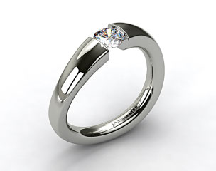 14k White Gold Wave Tension V122 by Danhov Designer Engagement Ring